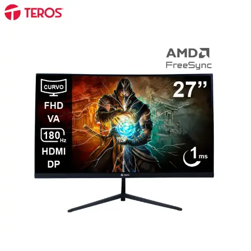 [TE-2787G] Monitor curvo gaming TEROS TE-2787G 27" FHD VA 180Hz 1ms HDMI DP AUDIO OUT Negro
